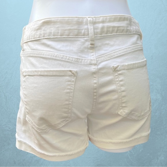 Express (Size 4 - EUC) White Denim Cuffed Shorts - 4” Inseam - Picture 2 of 11